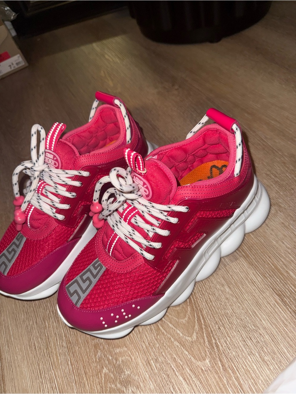 Versace Hot Pink and Fuchsia Chain Reaction Sneakers
